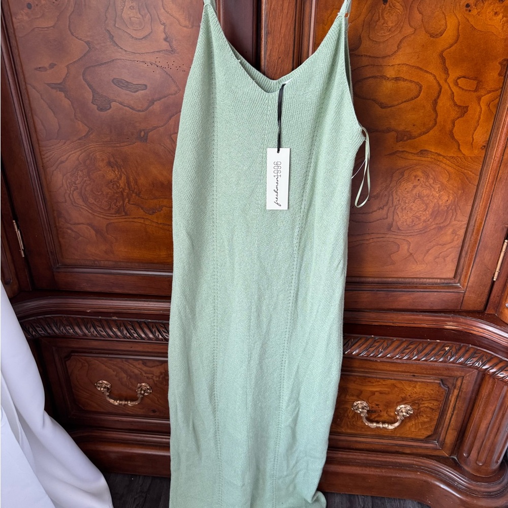 Light Sage Maxi Slip Dress with Adjustable Straps